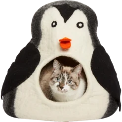 Abri Pinguin Dharma Karma Noir/Blanc 36x34x30cm - Pet Solutions