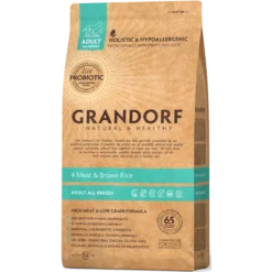 Adulte Toutes Races 4 Viande & Riz Brun 1kg – Grandorf