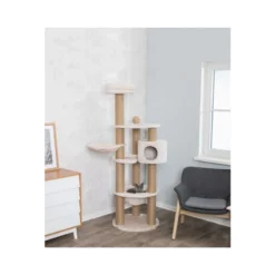 Arbre à Chat Nigella 177x60cm - Trixie -Promos Vivariux Magasin arbre a chat nigella 177x60cm trixie 44429 trixie arbre a chat nigella en jute 6 mm peluche polyester 280 g m maison habillee de 1