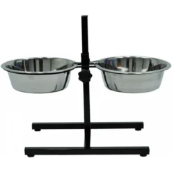 Bar à Chien Avec 2 Mangeoires Inox 2x2500ml - Vadigran