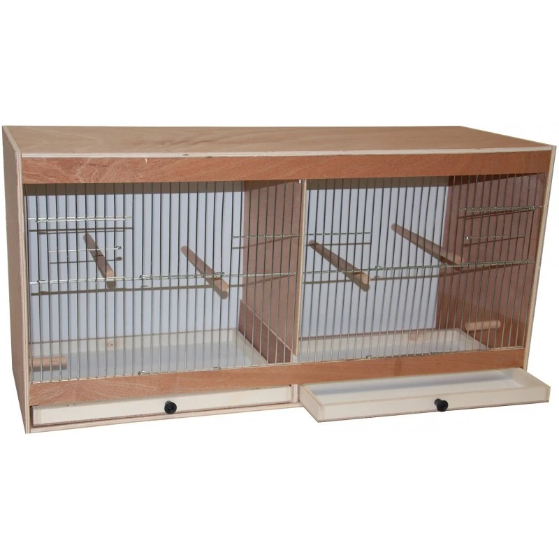 Cage D'élevage En Bois 2 Compartiments 80x30x40cm 3 Cage D'élevage En Bois 2 Compartiments 80x30x40cm