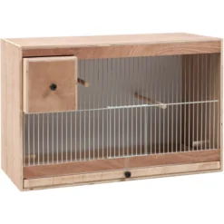 Cage D'élevage En Bois Pour Inséparables Avec Nid 60x40x30cm
