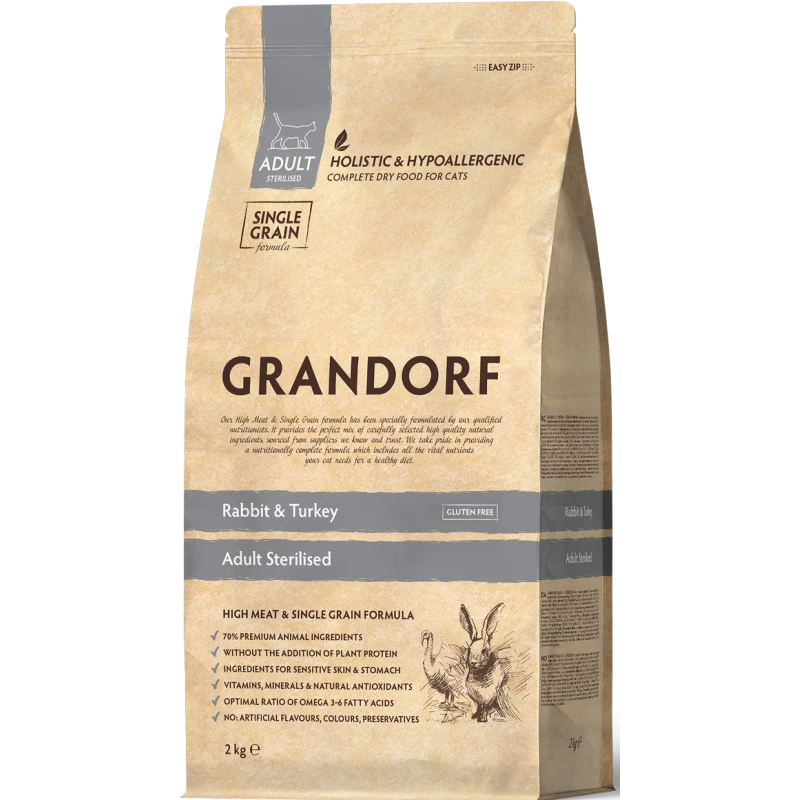 Chat Sterilized - Lapin Et Dinde 2kg - Grandorf 3 Chat Sterilized - Lapin Et Dinde 2kg - Grandorf