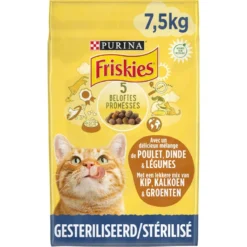 Chats Stérilisés - Au Poulet, Dinde Et Aux Légumes 7,5kg - Friskies