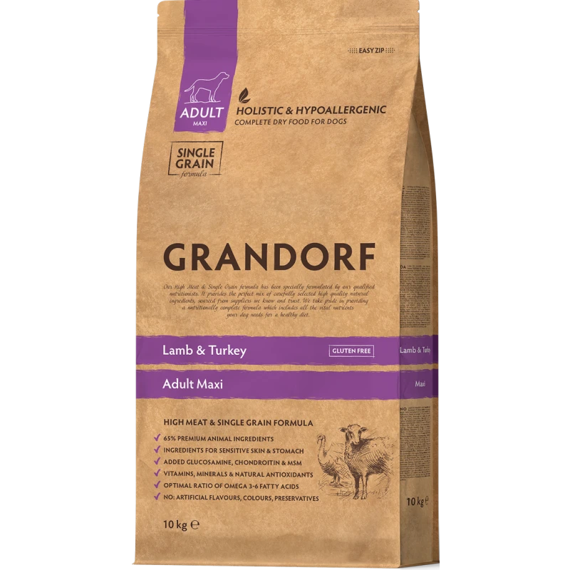 Chien Adult Maxi Races - Agneau Et Dinde 10kg - Grandorf 3 Chien Adult Maxi Races - Agneau Et Dinde 10kg - Grandorf