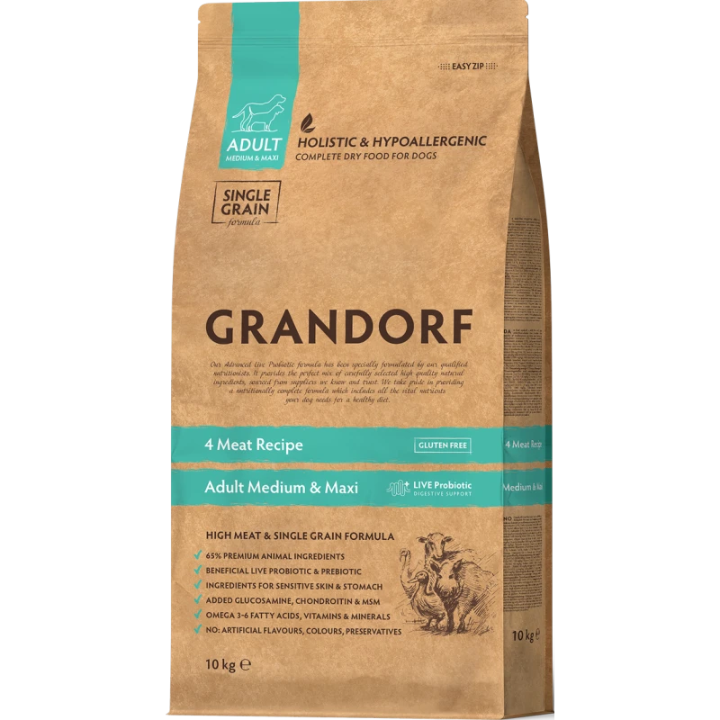 Chien Adult Medium & Maxi Races - 4 Viandes 10kg - Grandorf 3 Chien Adult Medium & Maxi Races - 4 Viandes 10kg - Grandorf