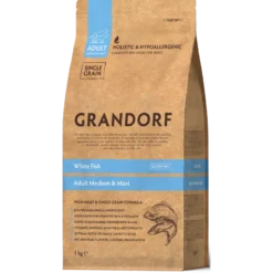 Chien Adult Medium & Maxi Races - Poisson Blanc 1kg - Grandorf