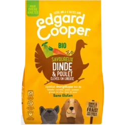 Croquettes Adult Dinde & Poulet Frais Bio, élevés En Liberté 7kg - Edgard & Cooper