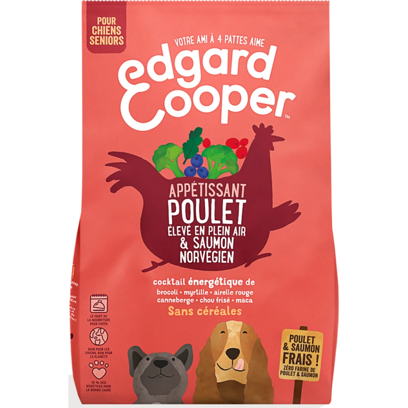 Croquettes Senior Poulet Frais élevé En Plein Air & Saumon Norvégien 2,5kg - Edgard & Cooper 3 Croquettes Senior Poulet Frais élevé En Plein Air & Saumon Norvégien 2,5kg - Edgard & Cooper