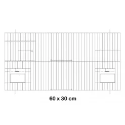 Façade De Cage En Métal Avec Portes Mangeoires 60x30cm - Fauna