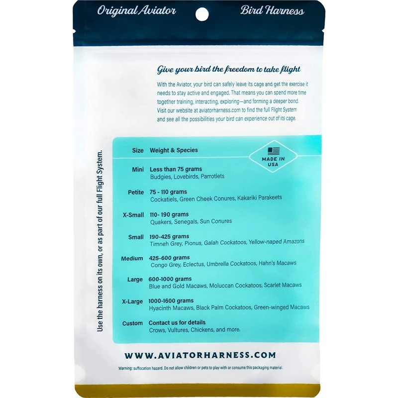 Harnais Pour Perroquet AVIATOR Medium Rouge 5 Harnais Pour Perroquet AVIATOR Medium Rouge – Image 3