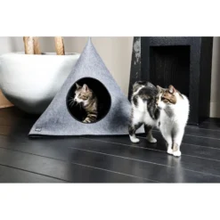 Hellen Maison De Chats Anthracite 80x80x75cm - Ebi -Promos Vivariux Magasin hellen maison de chats anthracite 80x80x75cm ebi 434 465189 ebi specifications maison en feutre de qualite superieure 3 mm finie 1
