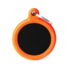 Médaille Gomme Cercle Aluminium Orange/Noir -Promos Vivariux Magasin medaille gomme cercle aluminium orange noir hta04orangemp my family