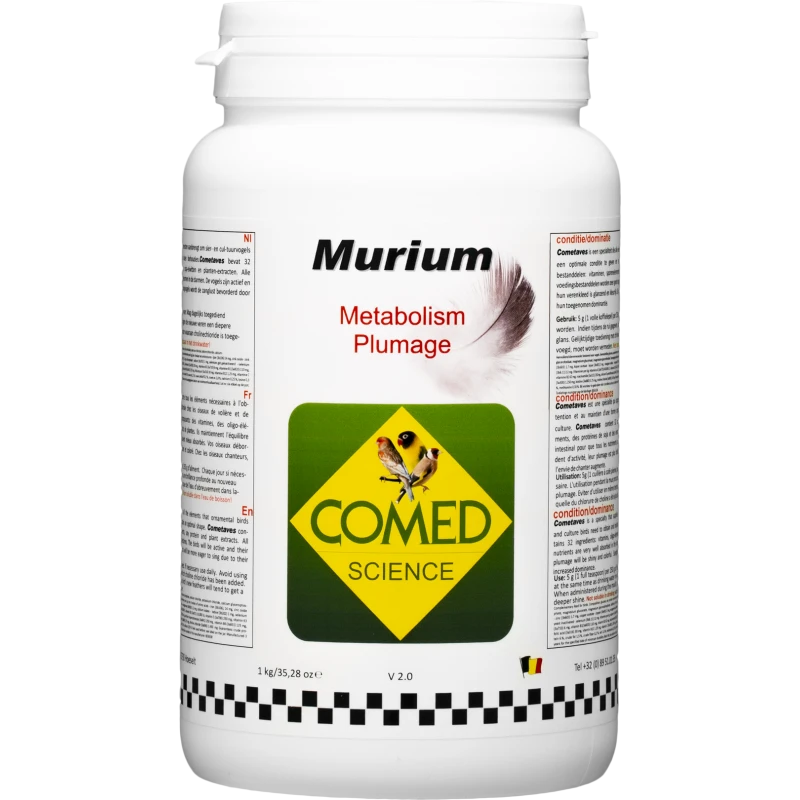 Murium Bird, Aide à La Croissance Des Plumes Et Prévient Les Mues Difficiles 1kg - Comed 3 Murium Bird, Aide à La Croissance Des Plumes Et Prévient Les Mues Difficiles 1kg - Comed