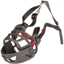 Muselière Caoutchouc Noir/Rouge Medium - Duvo+ -Promos Vivariux Magasin museliere caoutchouc noir rouge medium duvo 11439 duvo specifications caoutchouc resistant et durable pour une securite maximale 2