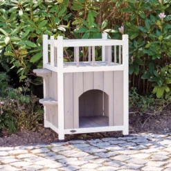 Natura Cat's Home Avec Balcon 45x65x45cm - Trixie -Promos Vivariux Magasin natura cats home avec balcon 45x65x45cm trixie 44093 trixie natura cats home avec balcon pour usage interieur et exterieur prote 1