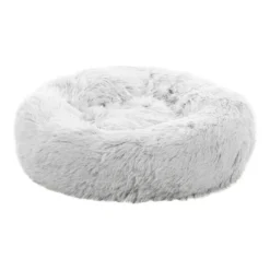 Panier Alba Rond Blanc 70cm - Flamingo -Promos Vivariux Magasin panier alba rond blanc 70cm flamingo 520849 flamingo pet products panier alba rond blanc materiau peluche avec rembourrage fibre 1