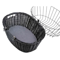 Panier De Vélo Pour Chien Noir 50x41x35cm Max 5kg - Trixie -Promos Vivariux Magasin panier de velo pour chien noir 50x41x35cm max 5kg trixie 2818 trixie panier de velo pour chien fixation sur le guidon avec grill 4