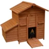 Poulailler Goldie Brun 121x81,6x109cm - Woodland -Promos Vivariux Magasin poulailler goldie brun 121x816x109cm woodland 603 004 duvo specifications pour 2 poules1 pondoir et 1 perchoir4 poignees resista