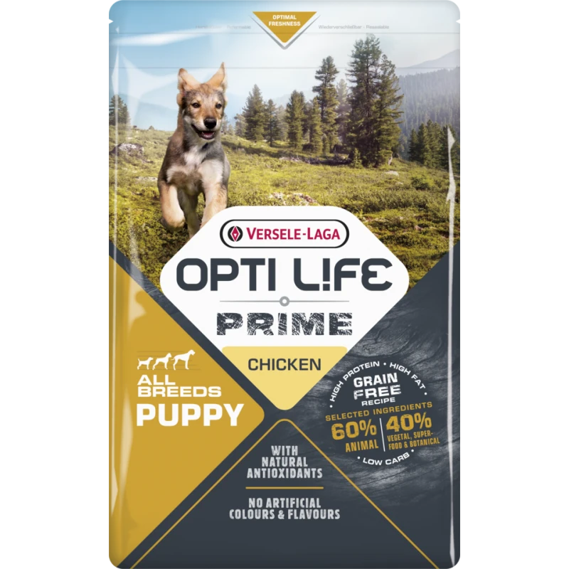 Prime Puppy All Breeds Sans Céréales Au Poulet 2,5kg - Opti Life 3 Prime Puppy All Breeds Sans Céréales Au Poulet 2,5kg - Opti Life