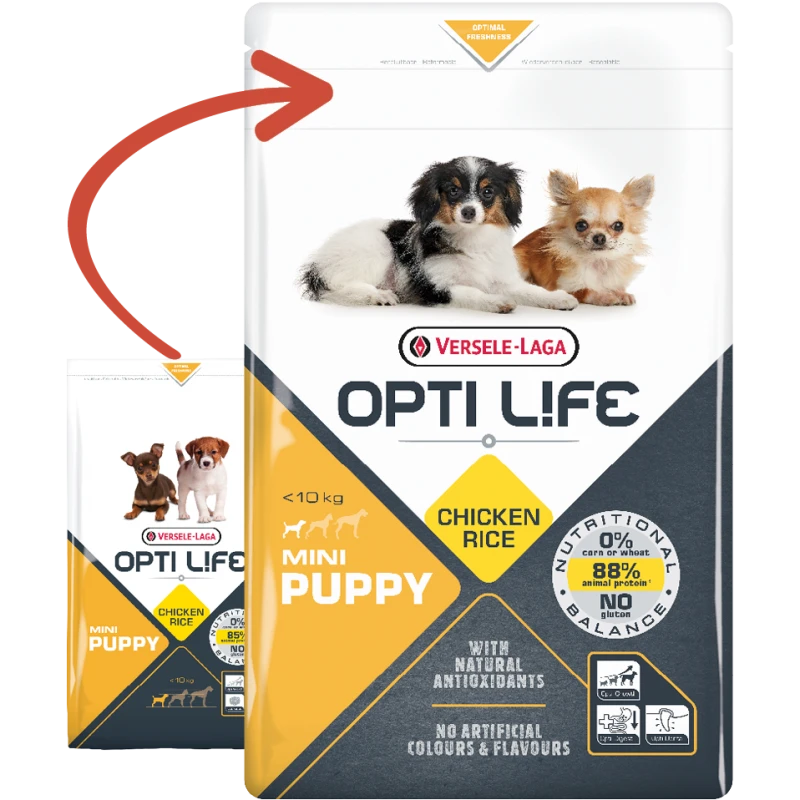 Puppy Mini - Petites Races - Poulet 7,5kg - Opti Life 3 Puppy Mini - Petites Races - Poulet 7,5kg - Opti Life