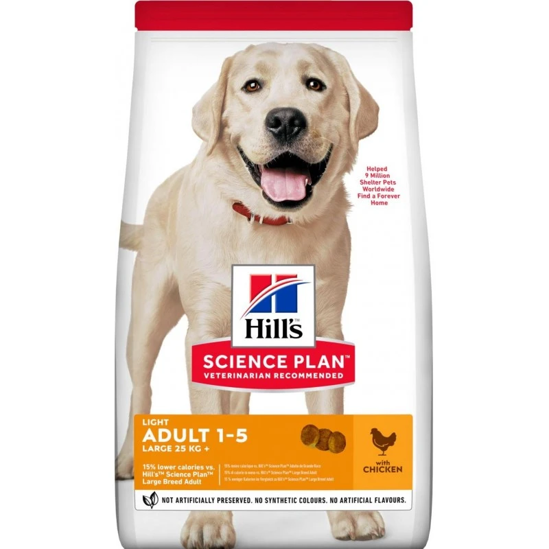 Science Plan Aliment Pour Chien Adulte De Grande Race Light Au Poulet 12kg - Hill's 3 Science Plan Aliment Pour Chien Adulte De Grande Race Light Au Poulet 12kg - Hill's