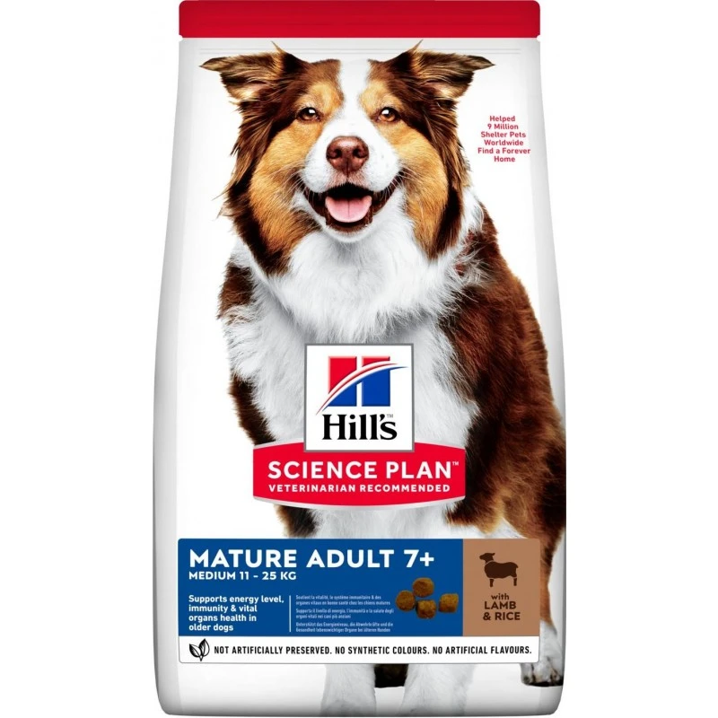 Science Plan Aliment Pour Chien Adulte Mature 7+ Medium à L'Agneau Et Au Riz 2,5kg - Hill's 3 Science Plan Aliment Pour Chien Adulte Mature 7+ Medium à L'Agneau Et Au Riz 2,5kg - Hill's