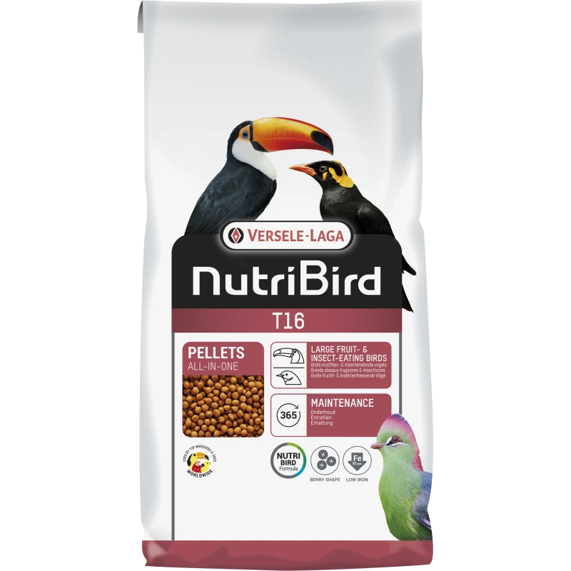T16 Granulés Extrudés - Aliment D'entretien Pour Grands Oiseaux Frugivores Et Insectivores 10kg - Nutribird 3 T16 Granulés Extrudés - Aliment D'entretien Pour Grands Oiseaux Frugivores Et Insectivores 10kg - Nutribird