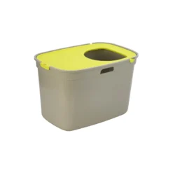 Top Cat Litière Avec Couvercle Gris/Jaune 59x39x38cm