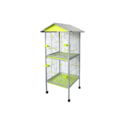 Volière Gris Métal 2 Compartiments 78x74x165cm - Grizo